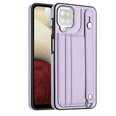 Custodia Lusso Pelle Cover YB1 per Samsung Galaxy A12 Nacho Viola