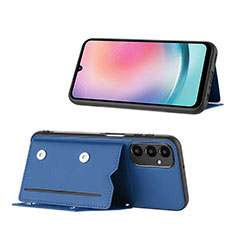 Custodia Lusso Pelle Cover YB1 per Samsung Galaxy A24 4G Blu