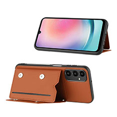 Custodia Lusso Pelle Cover YB1 per Samsung Galaxy A24 4G Marrone