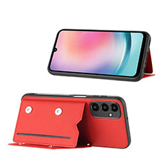 Custodia Lusso Pelle Cover YB1 per Samsung Galaxy A24 4G Rosso