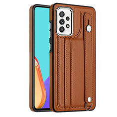 Custodia Lusso Pelle Cover YB1 per Samsung Galaxy A52 5G Marrone