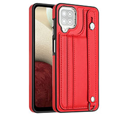 Custodia Lusso Pelle Cover YB1 per Samsung Galaxy F12 Rosso