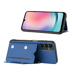 Custodia Lusso Pelle Cover YB1 per Samsung Galaxy M44 5G Blu