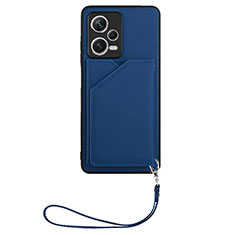 Custodia Lusso Pelle Cover YB1 per Xiaomi Redmi Note 12 Explorer Blu