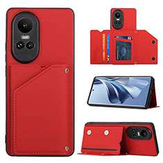 Custodia Lusso Pelle Cover YB2 per Oppo Reno10 5G Rosso