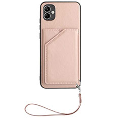 Custodia Lusso Pelle Cover YB2 per Samsung Galaxy A04 4G Oro Rosa