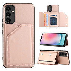 Custodia Lusso Pelle Cover YB2 per Samsung Galaxy M44 5G Oro Rosa