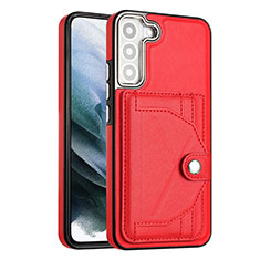 Custodia Lusso Pelle Cover YB2 per Samsung Galaxy S21 FE 5G Rosso