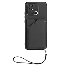 Custodia Lusso Pelle Cover YB2 per Xiaomi Redmi 10 India Nero