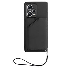 Custodia Lusso Pelle Cover YB2 per Xiaomi Redmi Note 12 5G Nero