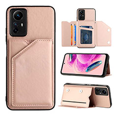 Custodia Lusso Pelle Cover YB2 per Xiaomi Redmi Note 12S Oro Rosa