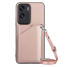 Custodia Lusso Pelle Cover YB3 per Huawei Honor 90 Lite 5G Oro Rosa