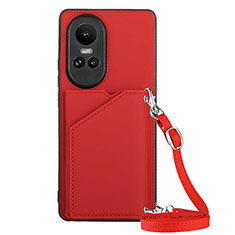 Custodia Lusso Pelle Cover YB3 per Oppo Reno10 Pro 5G Rosso