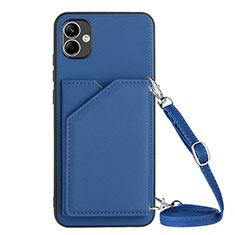 Custodia Lusso Pelle Cover YB3 per Samsung Galaxy M04 Blu