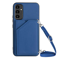 Custodia Lusso Pelle Cover YB3 per Samsung Galaxy M44 5G Blu