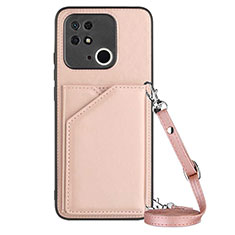 Custodia Lusso Pelle Cover YB3 per Xiaomi Redmi 10 Power Oro Rosa