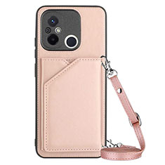 Custodia Lusso Pelle Cover YB3 per Xiaomi Redmi 12C 4G Oro Rosa