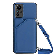 Custodia Lusso Pelle Cover YB3 per Xiaomi Redmi Note 12S Blu