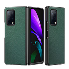 Custodia Lusso Pelle e Plastica Opaca Cover B01H per Huawei Mate X2 Verde