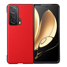 Custodia Lusso Pelle e Plastica Opaca Cover B02H per Huawei Honor Magic V 5G Rosso