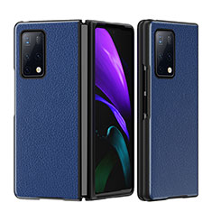 Custodia Lusso Pelle e Plastica Opaca Cover B02H per Huawei Mate X2 Blu