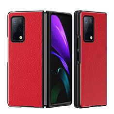 Custodia Lusso Pelle e Plastica Opaca Cover B02H per Huawei Mate X2 Rosso