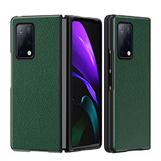 Custodia Lusso Pelle e Plastica Opaca Cover B02H per Huawei Mate X2 Verde