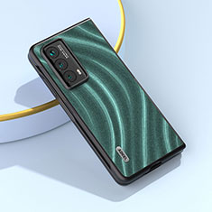 Custodia Lusso Pelle e Plastica Opaca Cover B04H per Huawei Honor Magic Vs2 5G Verde