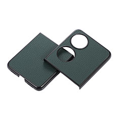 Custodia Lusso Pelle e Plastica Opaca Cover B04H per Huawei P50 Pocket Verde