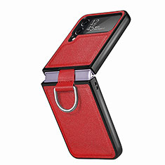 Custodia Lusso Pelle e Plastica Opaca Cover B06 per Samsung Galaxy Z Flip4 5G Rosso