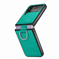 Custodia Lusso Pelle e Plastica Opaca Cover B06 per Samsung Galaxy Z Flip4 5G Verde