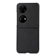 Custodia Lusso Pelle e Plastica Opaca Cover B06H per Huawei P50 Pocket Nero