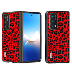 Custodia Lusso Pelle e Plastica Opaca Cover B08H per Huawei Honor Magic Vs2 5G Rosso