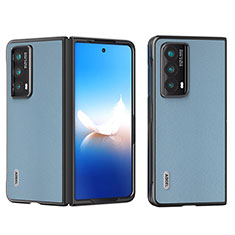 Custodia Lusso Pelle e Plastica Opaca Cover B10H per Huawei Honor Magic Vs2 5G Cielo Blu