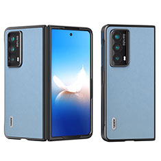 Custodia Lusso Pelle e Plastica Opaca Cover B11H per Huawei Honor Magic Vs2 5G Azzurro