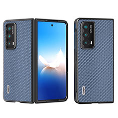 Custodia Lusso Pelle e Plastica Opaca Cover B15H per Huawei Honor Magic Vs2 5G Blu