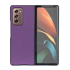 Custodia Lusso Pelle e Plastica Opaca Cover BH1 per Samsung Galaxy Z Fold2 5G Viola