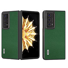 Custodia Lusso Pelle e Plastica Opaca Cover BH2 per Huawei Honor Magic V2 Ultimate 5G Verde