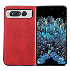 Custodia Lusso Pelle e Plastica Opaca Cover BH4 per Google Pixel Fold 5G Rosso