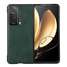 Custodia Lusso Pelle e Plastica Opaca Cover BH5 per Huawei Honor Magic V 5G Verde