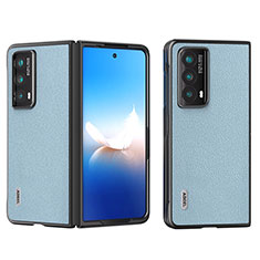 Custodia Lusso Pelle e Plastica Opaca Cover BH5 per Huawei Honor Magic Vs2 5G Azzurro