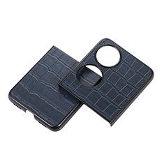 Custodia Lusso Pelle e Plastica Opaca Cover BH6 per Huawei P60 Pocket Blu
