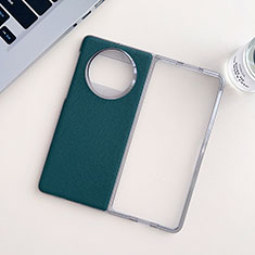 Custodia Lusso Pelle e Plastica Opaca Cover BH8 per Huawei Mate X5 Verde