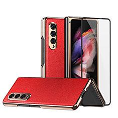 Custodia Lusso Pelle e Plastica Opaca Cover C02 per Samsung Galaxy Z Fold4 5G Rosso