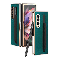 Custodia Lusso Pelle e Plastica Opaca Cover C05 per Samsung Galaxy Z Fold4 5G Verde