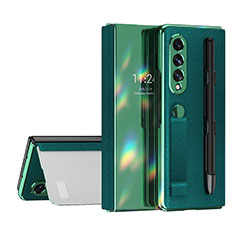 Custodia Lusso Pelle e Plastica Opaca Cover C07 per Samsung Galaxy Z Fold3 5G Verde