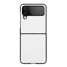 Custodia Lusso Pelle e Plastica Opaca Cover C09 per Samsung Galaxy Z Flip4 5G Bianco