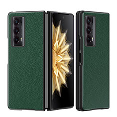 Custodia Lusso Pelle e Plastica Opaca Cover GS1 per Huawei Honor Magic V2 Ultimate 5G Verde