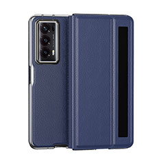 Custodia Lusso Pelle e Plastica Opaca Cover GS6 per Huawei Honor Magic V2 Ultimate 5G Blu