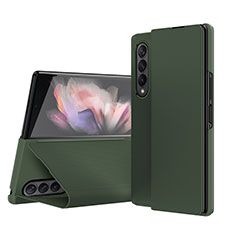 Custodia Lusso Pelle e Plastica Opaca Cover H01 per Samsung Galaxy Z Fold3 5G Verde